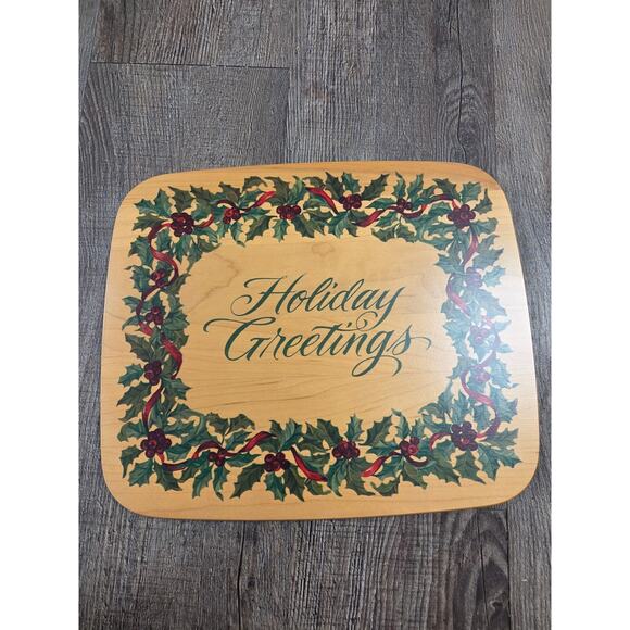 Longaberger WoodCrafts Holly Wooden Lid Christmas 2001 Card Keeper Basket-NEW!!! - Picture 1 of 4